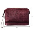 thumbnail image 4 of Deluxe Cosmetic Bag with Wristlet and Extra Storage, Wine Red Croc, 4 of 4
