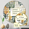 thumbnail image 3 of Designart "Tranquil Green and Yellow Leaves II" Leaves Maze Round Wall Mirror - Floral Oval Printed Decorative Mirror - Multiple Color Options, 3 of 5