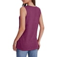 thumbnail image 6 of Brglopf Tank Tops for Women Plus Size V Neck Loose Fit Sleeveless Summer Basic Tee Shirts Business Casual Dressy Blouses Purple 4XL, 6 of 8
