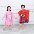 thumbnail image 3 of Toalla de playa con capucha de dibujos animados para niños y niñas, bata de baño de secado rápido, protector solar de microfibra, manta envolvente, 3 of 4