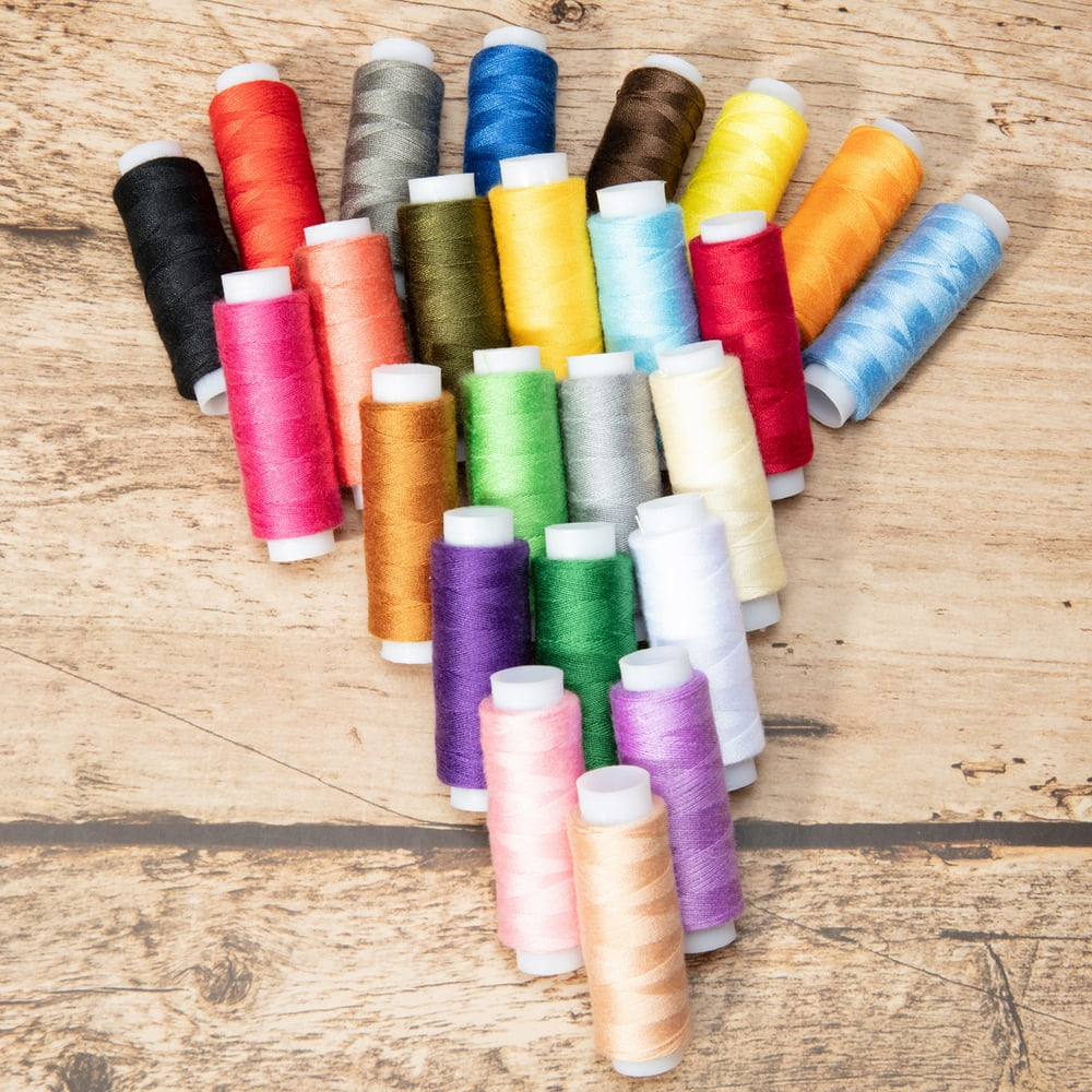 24 Color spool Sewing Thread Assortment Coil 200 Yards Each Polyester