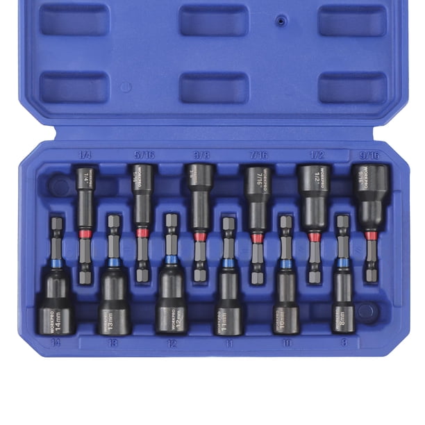 Juego de destornilladores WORKPRO Magnetic 12 piezas SAE 1/4-9/16 pulgadas