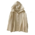 thumbnail image 2 of JUSLIO Hoodies for Women Breathable Sun Protection Shirt,Linen Hooded Drawstring Collar Full Button Front Chest Patch Pocket Hoodies Sweatshirts Yellow L, 2 of 9