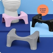 Squatty Potty Curved Plastic Toilet Stool, 7 in Gray