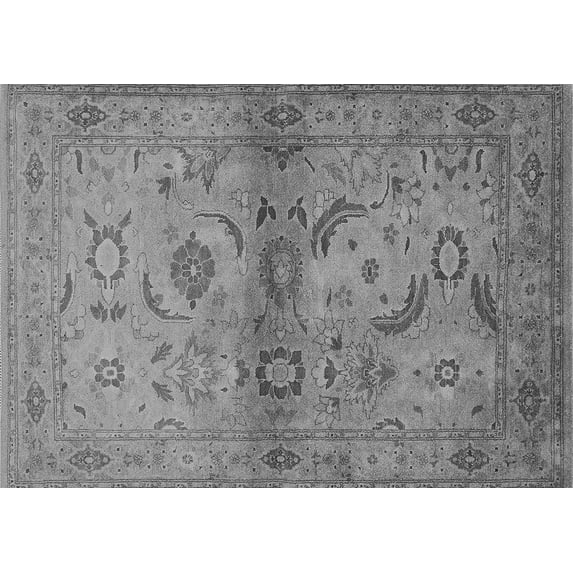 Ahgly Company Indoor Rectangle Oriental Gray Industrial Area Rugs, 7' x 9'