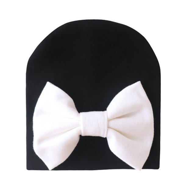 Sonducket Gorros de bebé con lazo, gorros para recién nacidos, regalos de cumpleaños, accesorios cómodos para niños pequeños, suministros de Sombreros nudo blanco negro Sonducket AP009361-23B