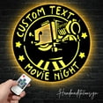 thumbnail image 2 of Handmadetneonsign Custom Text Movie Night Metal Wall Art with LED Light - Movie Night Theater Metal Sign, 2 of 5