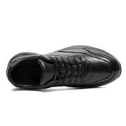 CMR CHAMARIPA Mens Elevator Shoes | Black Leather Trainers That Make You Taller 8CM / 3.15 Inches