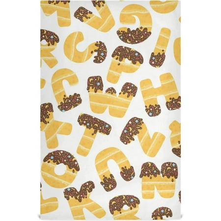

Sweet ABC Alphabet Dish Towels 4 Pack Funny Candy Letter Washable Tea Towels Dishcloths Lint-Free 18x28 Inch Fast Drying for Kitchen Restaurant Bar Clean