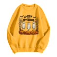 thumbnail image 4 of KHONTS Hanging with My Boos Sweatshirt for Women Just Hangin with My Little Boos Halloween Pullover Tops Yellow XL, 4 of 5