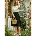 thumbnail image 3 of DARING DIVA Women's Cotton A-Line Midi Skirt with Pockets 3XL Black, 3 of 7