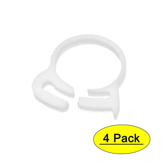 30.2mm-32.5mm Double Gripping Plastic Hose Tube Clamps Fasteners White 4Pcs