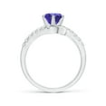thumbnail image 2 of ANGARA Natural Prong-Set 1.45 ct Tanzanite Bypass Ring with Diamond Accents in 14K White Gold for Women (Size-7mm) | December Birthstone, Anniversary, Jewelry Gift for Women | Natural Tanzanite Ring, 2 of 9