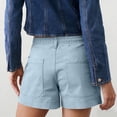 thumbnail image 3 of Women's Mid-Rise Slim Fit Khaki Shorts with Pockets, Summer Shorts, 3 of 5