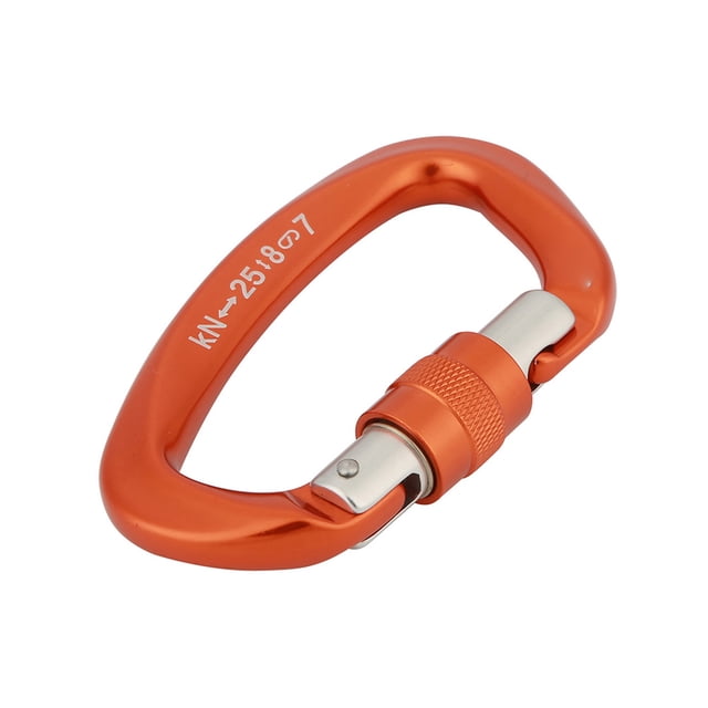 XINDA Conector de bloqueo de seguridad en forma de D Accesorios protectores de escalada en roca (naranja)