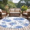 thumbnail image 4 of Round Rug 7Ft Washable Non-Slip, Blue Watercolor Floral Circle Area Rugs for Living Room Bedroom, Spring Flower Abstract Art Indoor Floor Mats Carpet Runner for Home Decor Aesthetic, 4 of 8