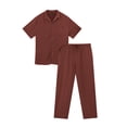 thumbnail image 4 of GENTS BLISS Men 2 Piece Set Linen Outfit Casual Short Sleeve Button Down Shirt and Linen Pants, 4 of 10