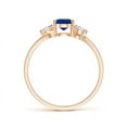 thumbnail image 2 of ANGARA Natural Bypass Blue Sapphire and Diamond Three Stone Ring in 14K Rose Gold for Women (Size-7x5mm) | September Birthstone, Anniversary, Jewelry Gift for Women | Natural Blue Sapphire Ring, 2 of 7