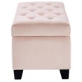 thumbnail image 3 of Modern Velvet Storage Ottoman in Blush Pink, 3 of 7