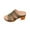 Brown, variant on Womens Casual Summer Low Block Heel Mule Sandals Open Toe Multi Strap Embossed Shoes