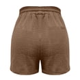 thumbnail image 3 of Shorts for Women Running Swim Athletic Solid Color Wrinkle Cloth High Waist Pocket Shorts, 3 of 7