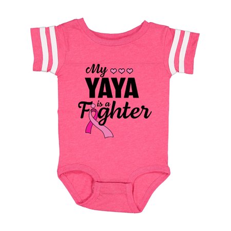 

Inktastic Breast Cancer Awareness My Yaya is a Fighter Gift Baby Boy or Baby Girl Bodysuit