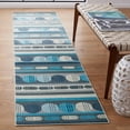 thumbnail image 2 of SAFAVIEH Orwell Dusko Abstract Runner Rug, Grey/Aqua, 2'2" x 9', 2 of 8