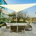 thumbnail image 2 of Yescom 20Ft 97% UV Block Triangle Sun Shade Sail Outdoor Patio Pool Garden Yard Lawn Carport Awning Canopy Off White, 2 of 10