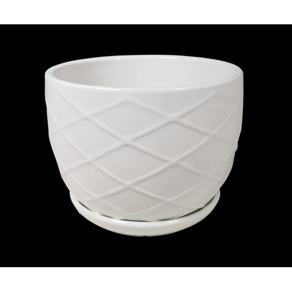 5.5"x5.5"x4.5" CalCastle Craft White Ceramic Porcelain Flower Vases Pots for House Plants and Living Room Décor