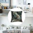 thumbnail image 5 of Chilfamy Pillow Covers Decorative Pillowcases Cute Fox Flowers Purple Design, Holiday Farmhouse Throw Pillow Case Hidden Zippered Square Cushion Cover for Sofa Bedroom Home Decor White, 5 of 7