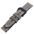 thumbnail image 2 of Grey-green 22mm Width Vintage Style Mens Genuine Leather Replacement Watch Strap With Black Buckle, 2 of 3