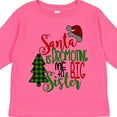 thumbnail image 4 of Inktastic Santa is Promoting Me to Big Sister Green Plaid Tree Girls Long Sleeve Toddler T-Shirt, 4 of 5