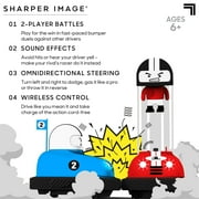 Sharper Image® Toy RC Remote Control Ejecting Bumper Rivals with Includes Wireless Remote Control and Sound Effects, 6-pieces, Red and Blue, Age 8+