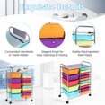 thumbnail image 6 of 15 Drawer Rolling Storage Cart, Drawer Organizer with Wheels, Scrapbook Paper Office School Organizer, Multicolor, 6 of 7