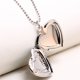 thumbnail image 4 of Locket Grabado Grabado Foto Mensaje Marco Colgante Collar - Plata, tal se describe Sunnimix Collar de medallones en forma de corazón, 4 of 8