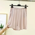 thumbnail image 2 of Feancey Women's Sleep Shorts Soft Comfy Pajama Shorts Wide Leg Loose Fit Lounge Bottoms Elastic Waist Casual Pj Short Pants Beige L, 2 of 8