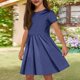 thumbnail image 2 of Girls Summer Dress Tween Dresses Short Sleeve Casual Dress with Pockets Soft and Breathable Perfect for Everyday Wear ,Sie:110, 2 of 10
