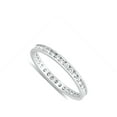 thumbnail image 4 of CHOOSE YOUR COLOR Studded Eternity Promise Ring .925 Sterling Silver White CZ Female Size 8, 4 of 4