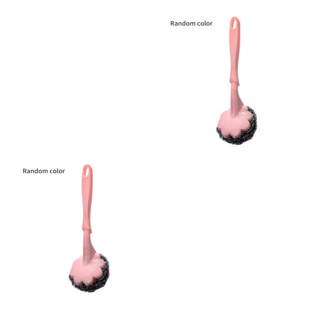 maskred 1PCS Random Color Cleaning Wire Ball Brush Scrubbing Steel Wire Ball Brush Pot Pan Kitchen Cookware Cleaning Tool Cleaning Brush 2Set