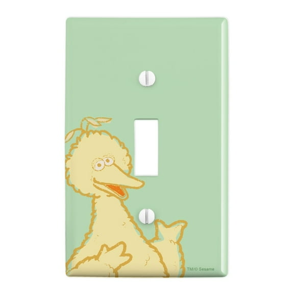 Sesame Street Big Bird Distressed Plastic Wall Decor Toggle Light Switch Plate Cover