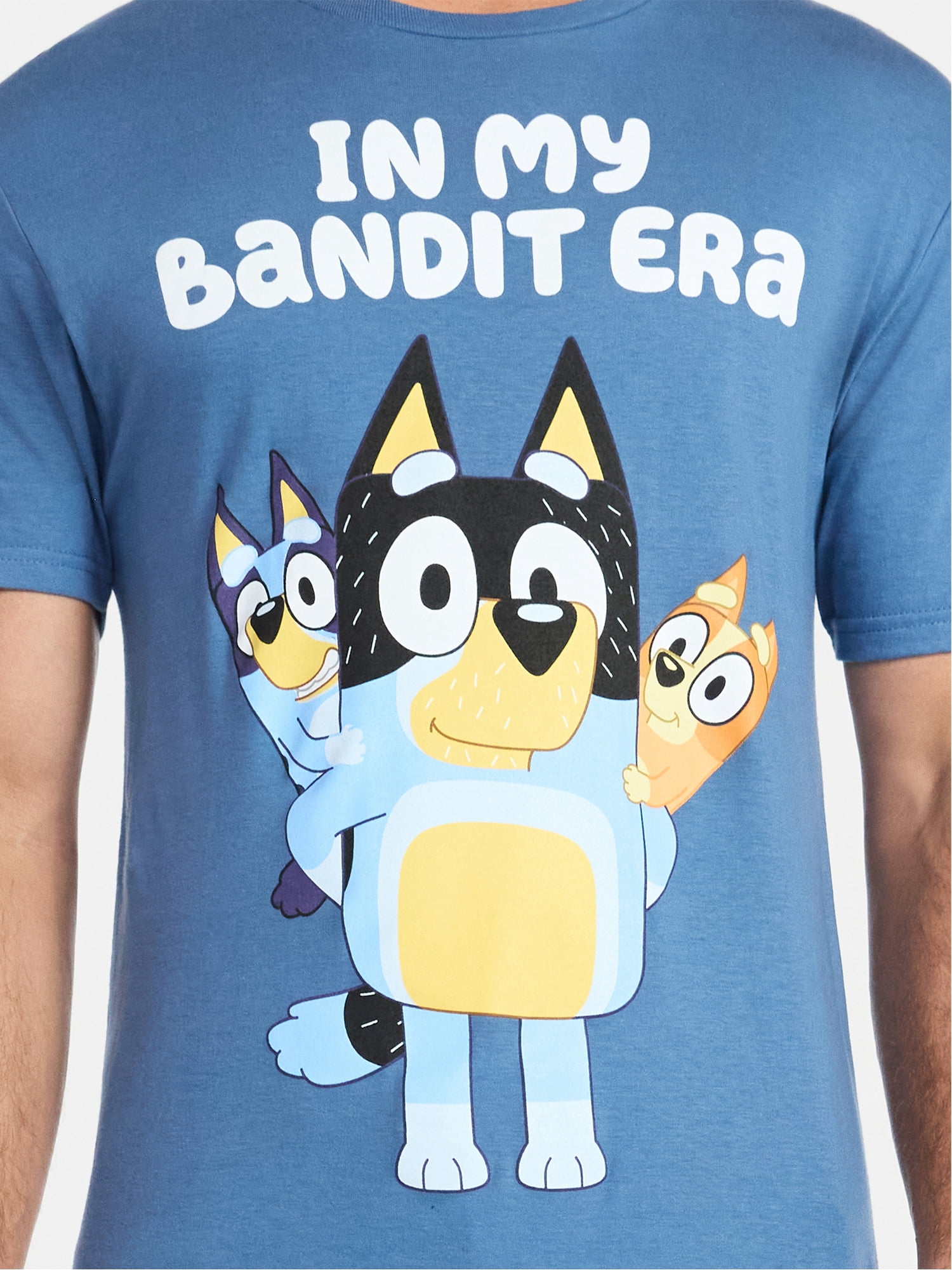 Bluey, Men's & Big Men's Graphic Tee, Bandit Era, Sizes S-3XL