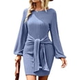 thumbnail image 1 of Vestido De Fiesta, Vestido De Mujer Con Correa En La Cintura, Cuello Redondo Para Citas Para Vacaciones ANGGREK AJ1711, 1 of 6