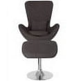 thumbnail image 3 of Flash Furniture Egg Series Dark Gray Fabric Side Reception Chair with Ottoman, 3 of 5