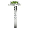 thumbnail image 3 of 2.03 ct Heart Cut Natural Peridot with Simulated Diamond Halo Accents 18K White Gold Womens Engagement Ring, 3 of 5