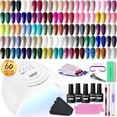 thumbnail image 1 of Kit básico de esmaltes de uñas en gel JODSONE con luz UV, 60 colores, 1 of 8