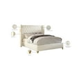 thumbnail image 2 of Meridian Furniture Soho Solid Wood and Vegan Leather Queen Bed in White, 2 of 3