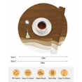 thumbnail image 6 of 15 Inch Round Placemats Set of 4, Ombre Waves Non Slip Heat Insulation PP Table Mats, Abstract Art Gradient Brown Modern Washable Place Mats for Kitchen Dining Party Table Decor, 6 of 7