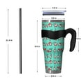thumbnail image 4 of 40oz Tumbler,Turquoise Christmas Gnome Pattern Insulated Tumblers with Removable Handle,Stainless Steel Double Vacuum Coffee Tumbler Cup with Straw for Home,Office,Travel,Party, 4 of 5