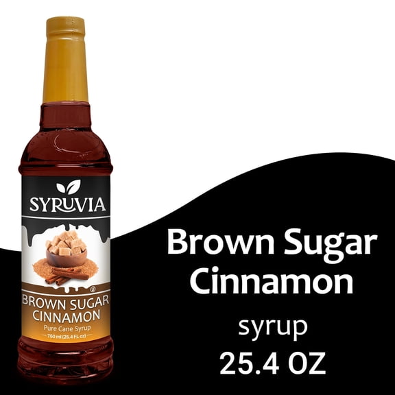 Syruvia Brown Sugar Cinnamon Syrup Pure Cane Coffee Flavoring Syrup, 25.4 fl Oz