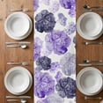 thumbnail image 4 of Table Runner 60 Inches Long for Kitchen Dining, Purple Ombre Spring Floral Dresser Scarf Farmhouse, Dining Table Decorations for Wedding/Parties, Summer Botanical Flowers 13 x 60 In, 4 of 8